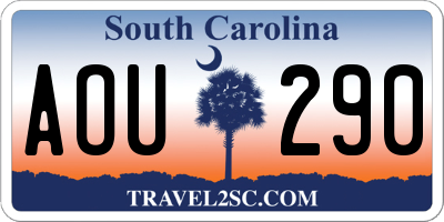 SC license plate AOU290