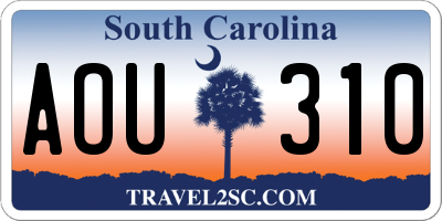 SC license plate AOU310