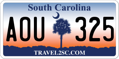 SC license plate AOU325