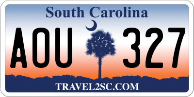 SC license plate AOU327