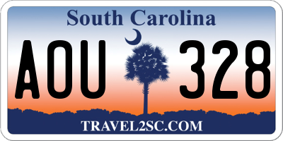 SC license plate AOU328