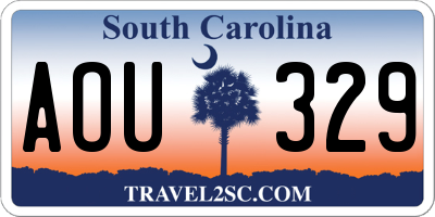 SC license plate AOU329
