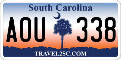 SC license plate AOU338