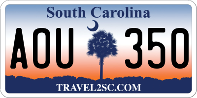 SC license plate AOU350