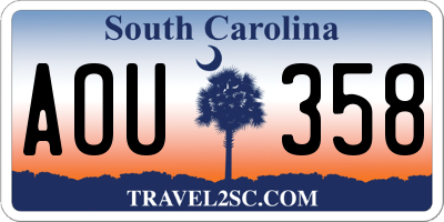 SC license plate AOU358