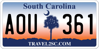 SC license plate AOU361