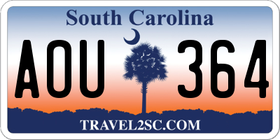 SC license plate AOU364
