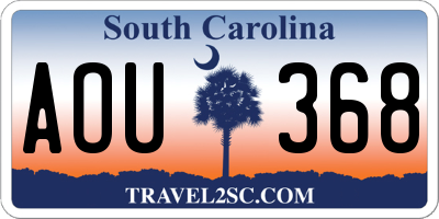 SC license plate AOU368