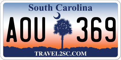 SC license plate AOU369