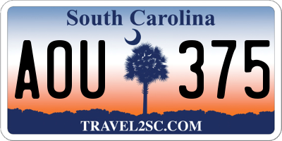 SC license plate AOU375