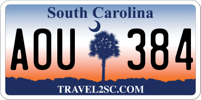 SC license plate AOU384
