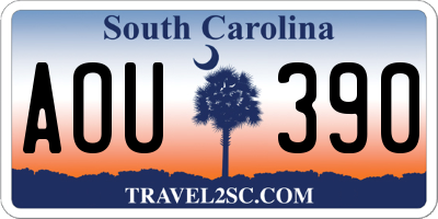 SC license plate AOU390