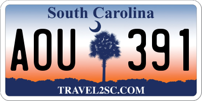 SC license plate AOU391