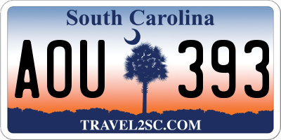 SC license plate AOU393