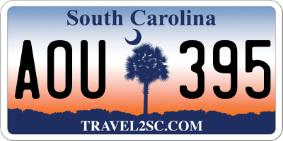 SC license plate AOU395
