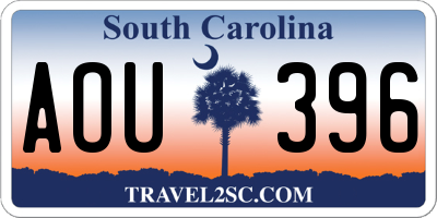 SC license plate AOU396