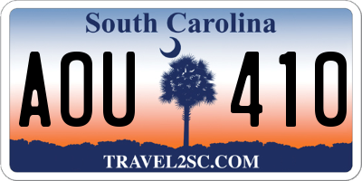 SC license plate AOU410