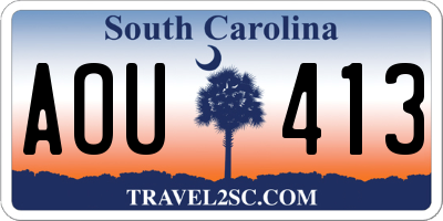 SC license plate AOU413