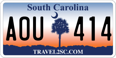 SC license plate AOU414