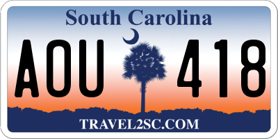 SC license plate AOU418