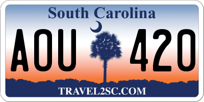 SC license plate AOU420