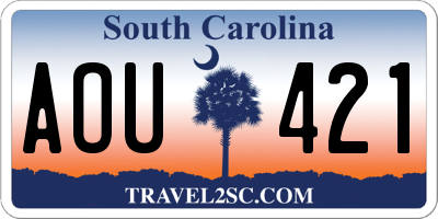 SC license plate AOU421