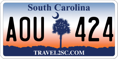 SC license plate AOU424
