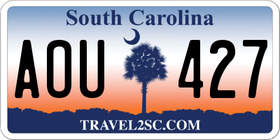 SC license plate AOU427