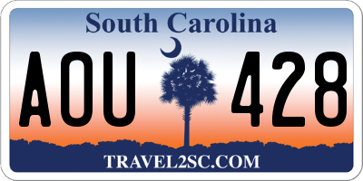 SC license plate AOU428