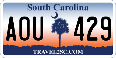 SC license plate AOU429
