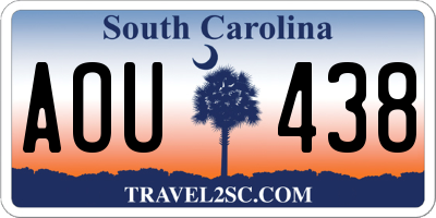 SC license plate AOU438