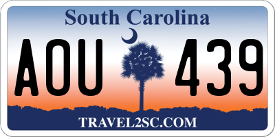 SC license plate AOU439