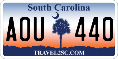 SC license plate AOU440