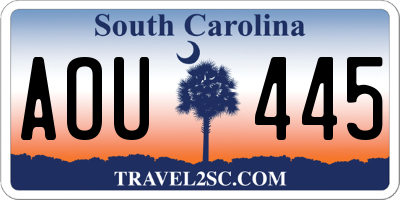 SC license plate AOU445