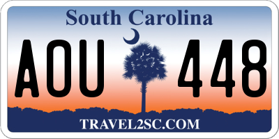 SC license plate AOU448