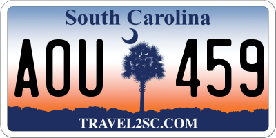 SC license plate AOU459
