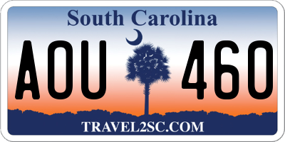 SC license plate AOU460