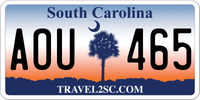 SC license plate AOU465