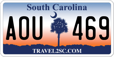 SC license plate AOU469
