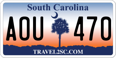 SC license plate AOU470