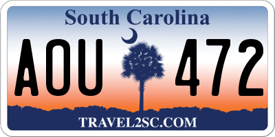 SC license plate AOU472
