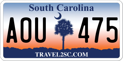 SC license plate AOU475