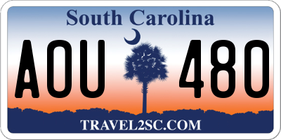 SC license plate AOU480