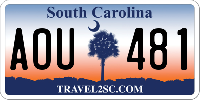 SC license plate AOU481