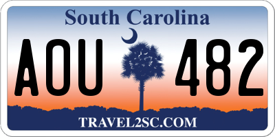 SC license plate AOU482