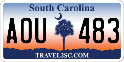 SC license plate AOU483