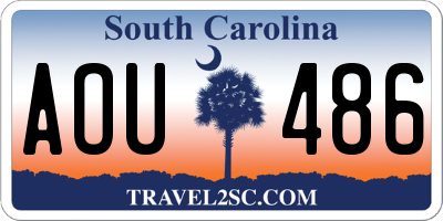 SC license plate AOU486