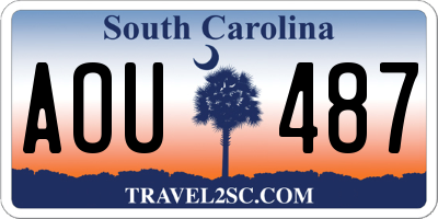 SC license plate AOU487