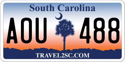 SC license plate AOU488