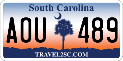 SC license plate AOU489